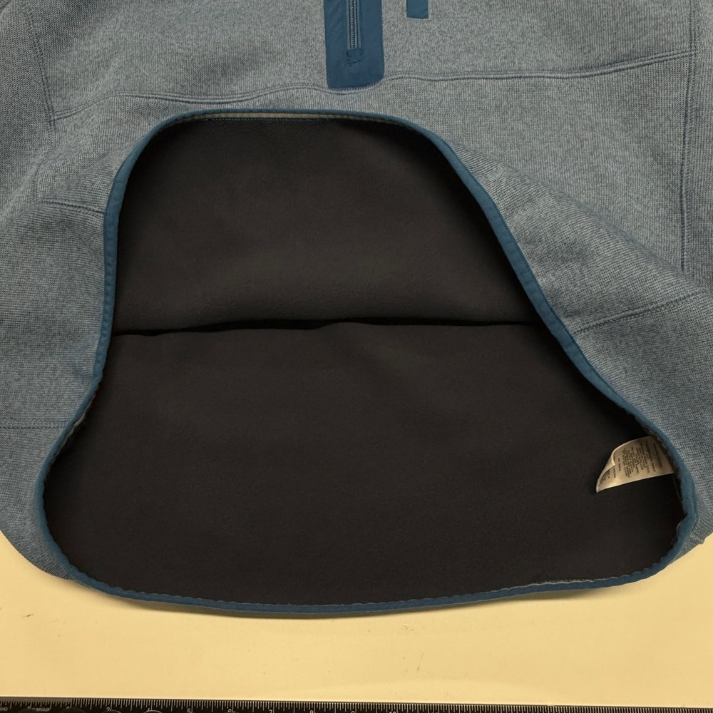 Vineyard Vines Mountain Sweater Men XL Blue Fleece 1/4 Zip Sweatshirt Zip Pocket - Picture 8 of 12